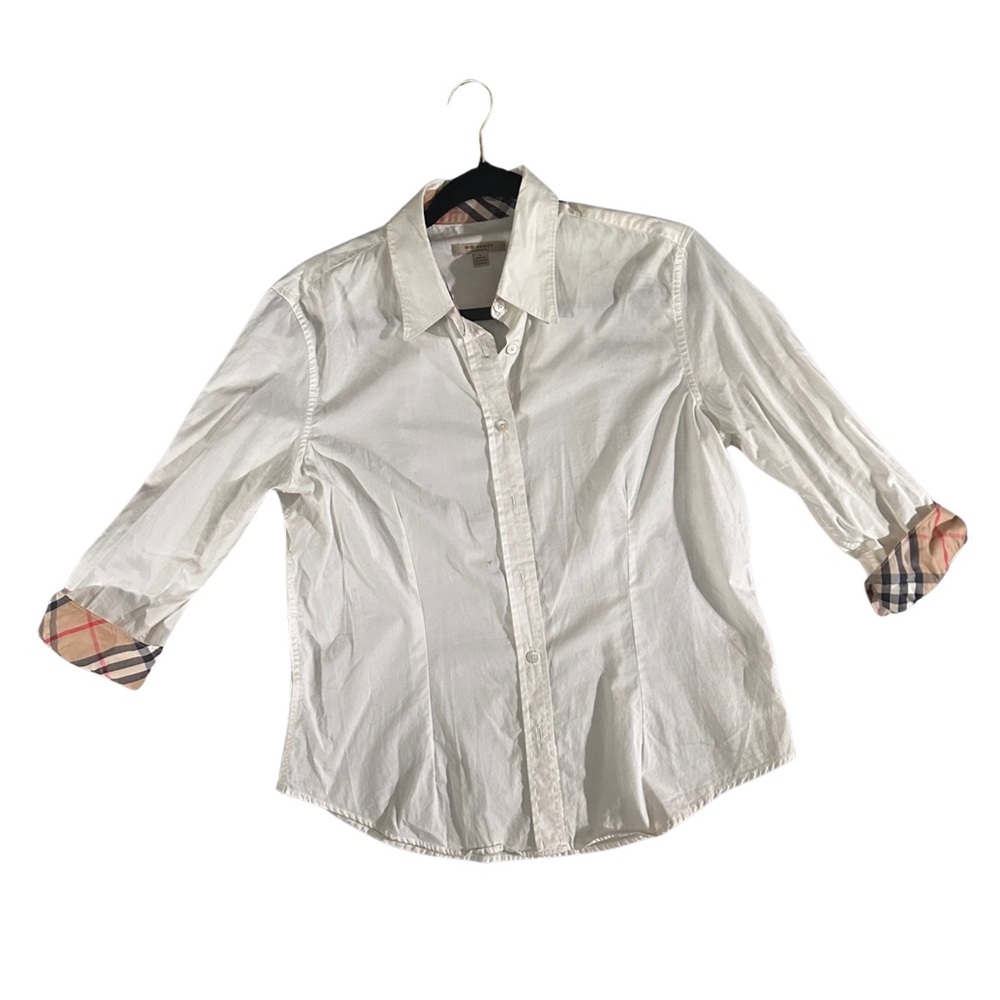 Burberry London Three-Quarter Sleeve Button-Up Top
